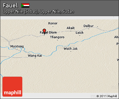 Shaded Relief Panoramic Map of Fauel