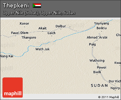 Shaded Relief Panoramic Map of Thepkeni