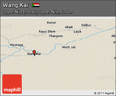 Shaded Relief Panoramic Map of Wang Kai