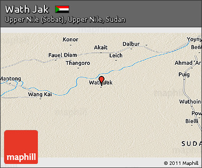 Shaded Relief Panoramic Map of Wath Jak