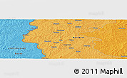 Political Panoramic Map of the area around 9° 4' 52" N, 2° 28' 30" W