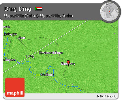 Political 3D Map of Ding Ding