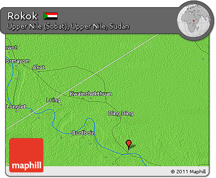 Political 3D Map of Rokok