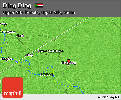 Political 3D Map of Ding Ding