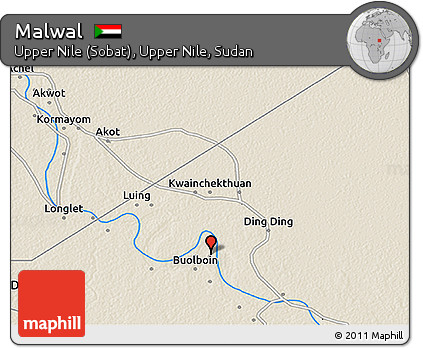 Shaded Relief 3D Map of Malwal