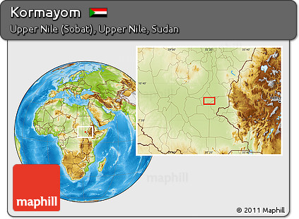 Physical Location Map of Kormayom