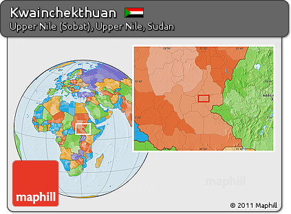 Political Location Map of Kwainchekthuan