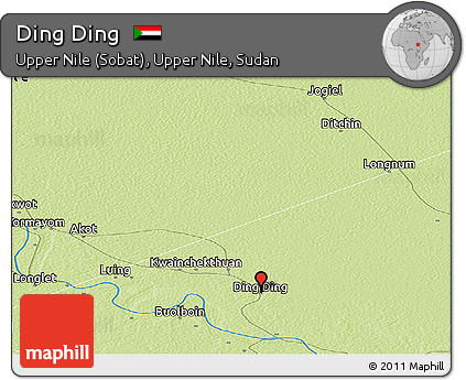 Physical Panoramic Map of Ding Ding