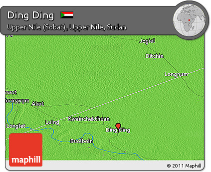 Political Panoramic Map of Ding Ding