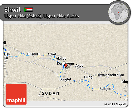 Shaded Relief Panoramic Map of Shwil