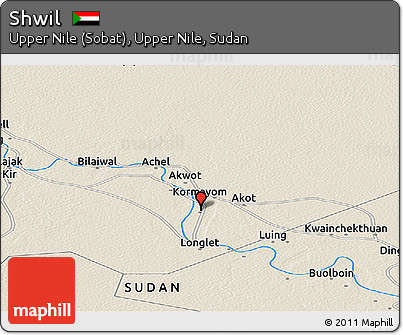 Shaded Relief Panoramic Map of Shwil