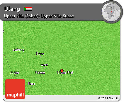 Political 3D Map of Ulang
