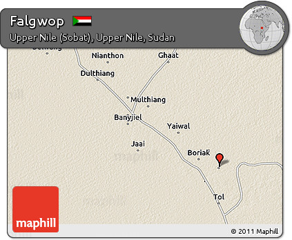 Shaded Relief 3D Map of Falgwop