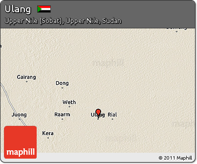 Shaded Relief 3D Map of Ulang