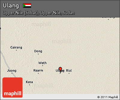 Shaded Relief 3D Map of Ulang