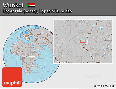 Gray Location Map of Wunkoi