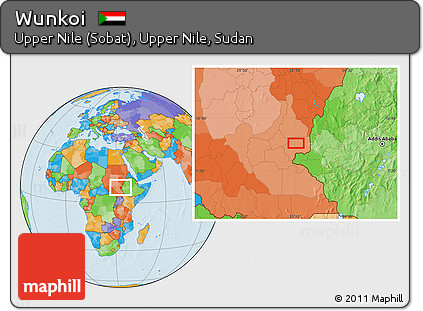 Political Location Map of Wunkoi