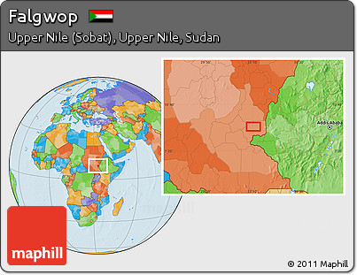 Political Location Map of Falgwop