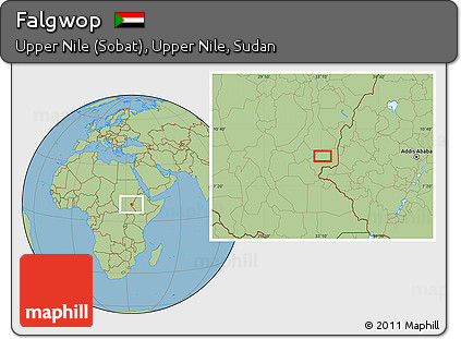 Savanna Style Location Map of Falgwop