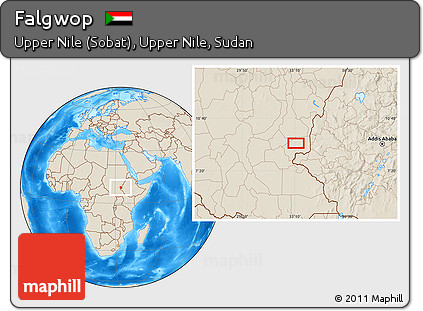 Shaded Relief Location Map of Falgwop
