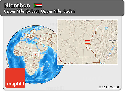 Shaded Relief Location Map of Nianthon