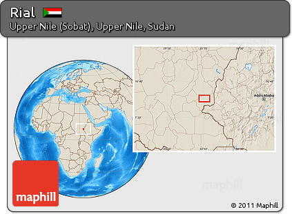 Shaded Relief Location Map of Rial