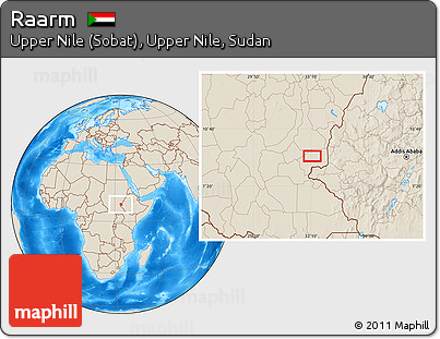 Shaded Relief Location Map of Raarm