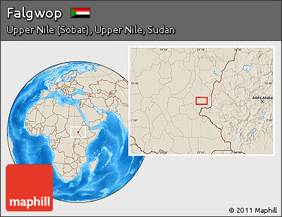 Shaded Relief Location Map of Falgwop