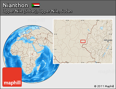Shaded Relief Location Map of Nianthon