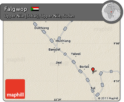 Shaded Relief Map of Falgwop