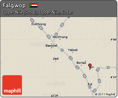 Shaded Relief Map of Falgwop