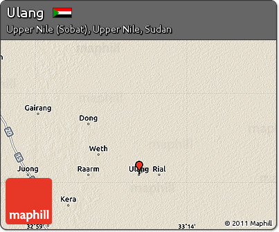 Shaded Relief Map of Ulang