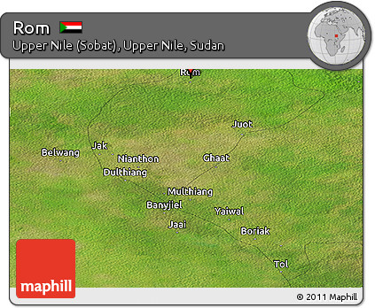 Satellite Panoramic Map of Rom