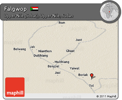Shaded Relief Panoramic Map of Falgwop