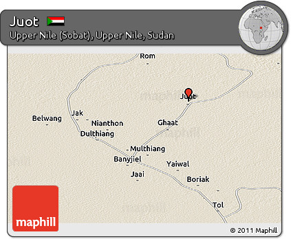 Shaded Relief Panoramic Map of Juot