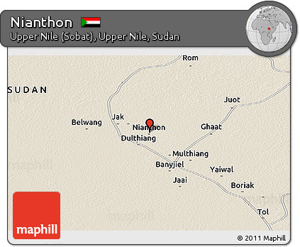 Shaded Relief Panoramic Map of Nianthon