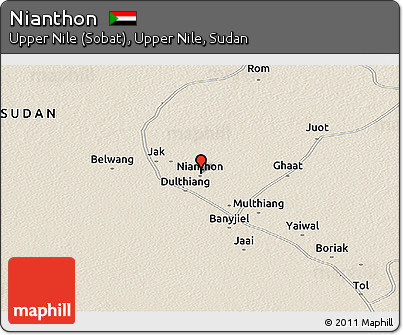 Shaded Relief Panoramic Map of Nianthon