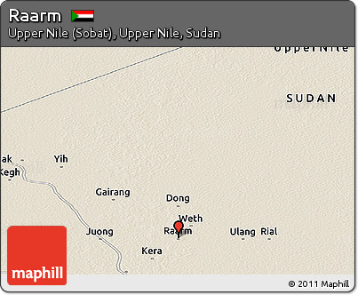 Shaded Relief Panoramic Map of Raarm