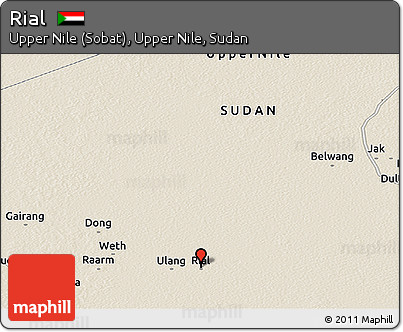 Shaded Relief Panoramic Map of Rial