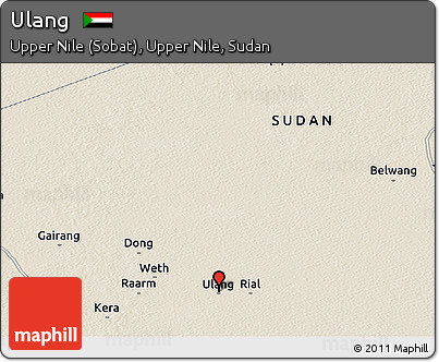 Shaded Relief Panoramic Map of Ulang