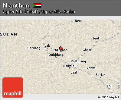 Shaded Relief Panoramic Map of Nianthon