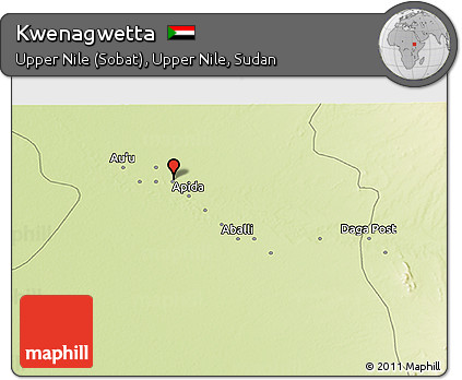Physical 3D Map of Kwenagwetta