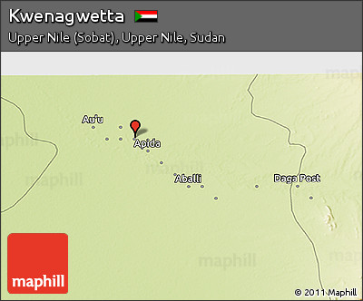 Physical 3D Map of Kwenagwetta