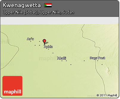 Physical 3D Map of Kwenagwetta