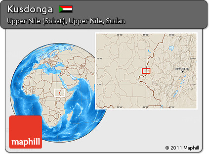 Shaded Relief Location Map of Kusdonga