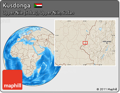 Shaded Relief Location Map of Kusdonga