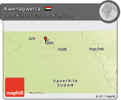 Physical Panoramic Map of Kwenagwetta