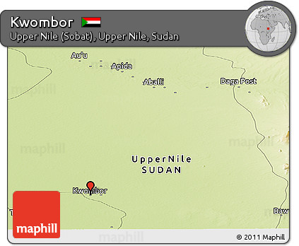 Physical Panoramic Map of Kwombor