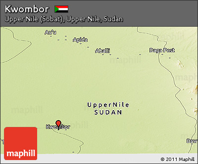 Physical Panoramic Map of Kwombor