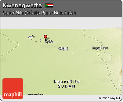 Physical Panoramic Map of Kwenagwetta